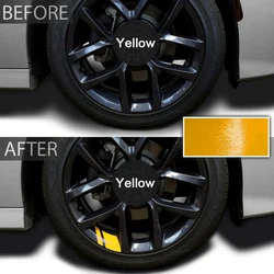 Set of 6 Reflective Racing Wheel Rim Hash Mark Decals (6pcs - Yellow)