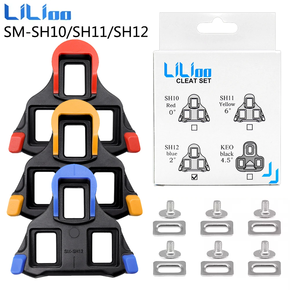 Tacchetti SPD Gialli 6° Float Per Pedali Shimano SPD-SL (SH11, SH12, SH10) - Set Con Viti In Acciaio Al Titanio Per Scarpe 3 Fori