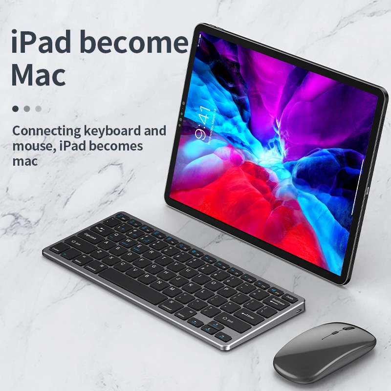 Bluetooth 5.0 & 2.4g Teclado sem Fio e Mouse Combinação Mini Multimídia Teclado Mouse Conjunto para Computador Portátil tv Ipad Macbook Android - Imagem 3