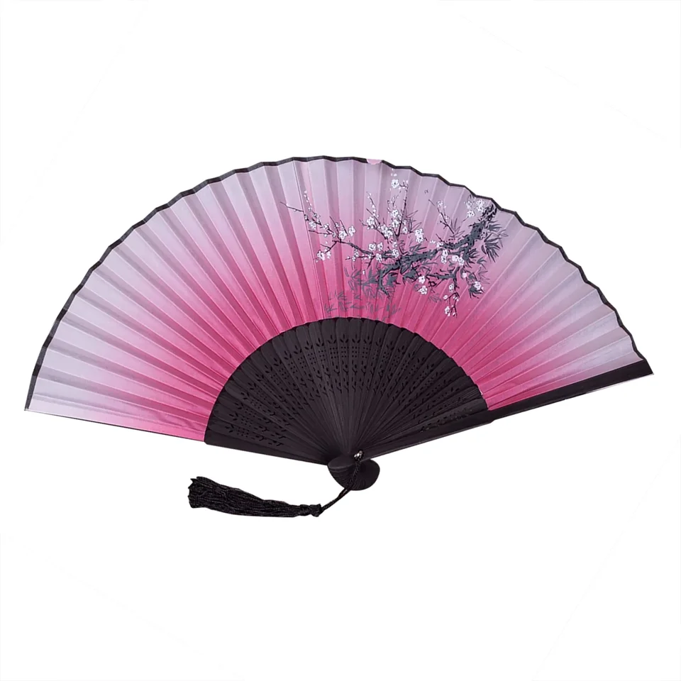 Hand Fan Cherry Blossom Fans Polyester Bamboo Asian Wedding Favor Gift  Party Reception Delicate Folding Gift Home Decor - AliExpress, image size:960x960