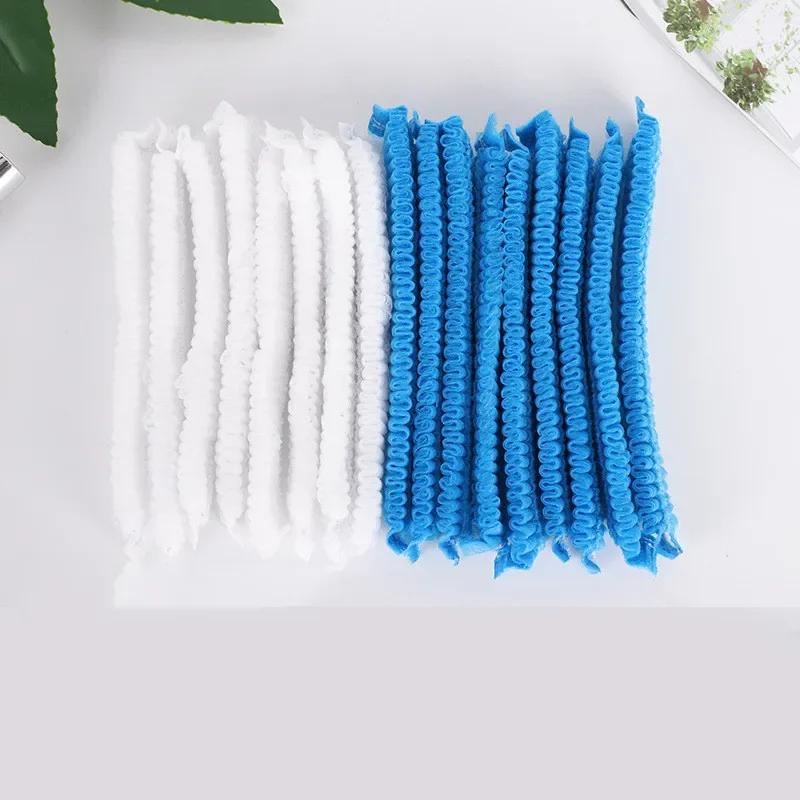 100Pcs Disposable Clear Hair Elastic Caps Hats for Hotel Home Shower Bathing