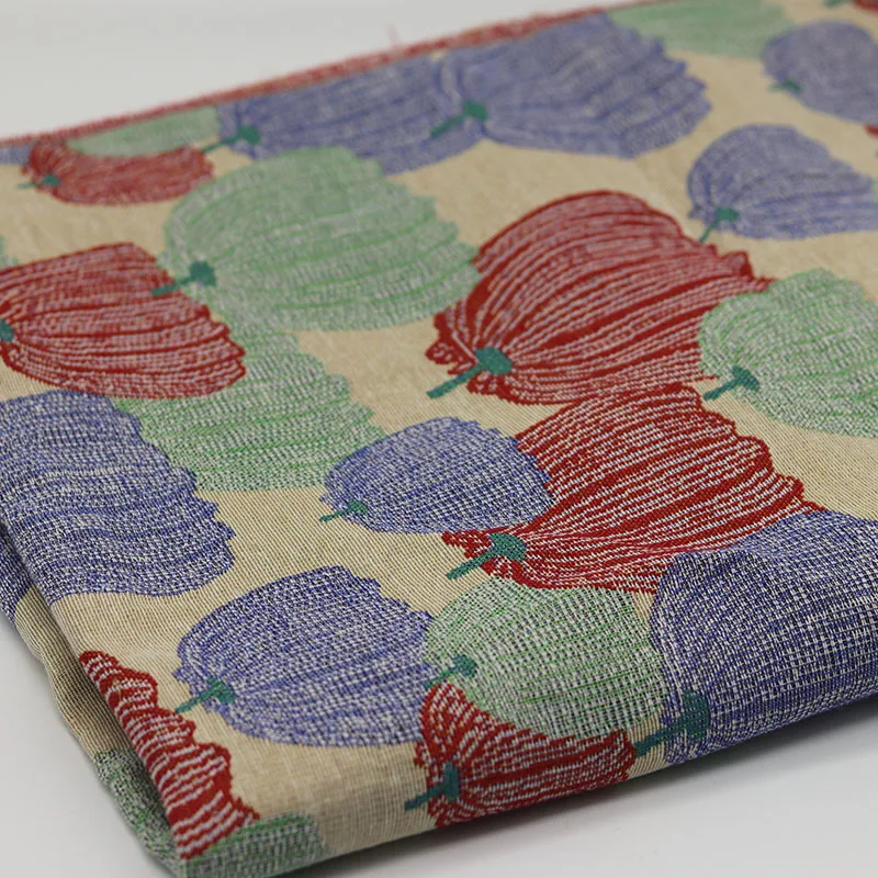 

Имитация хлопчатобумажной льняной пряжи окрашенная жаккардовая ткань с узором тыквы утолщенная для дизайна одежды Сделай Сам шитье измерительной ткани