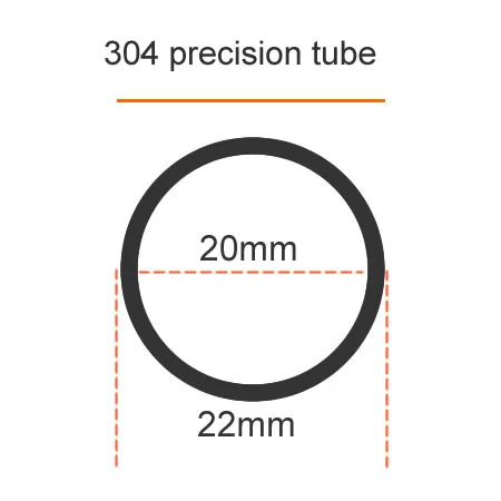 Tube de précision en acier inoxydable 304, diamètre extérieur 22mm,  intérieur 20mm 19mm 18mm 17mm, poli à l'extérieur et à l'intérieur -  AliExpress