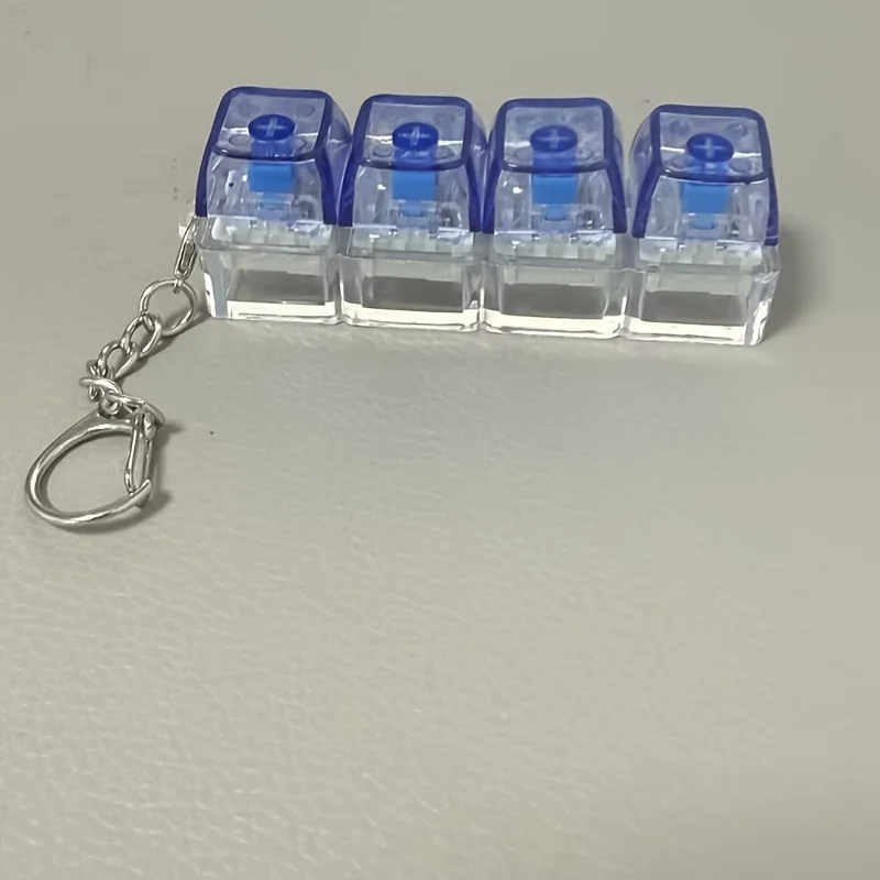 Compact Four-Button Mechanical Keyboard Keychain for Stress Relief and Daily Use