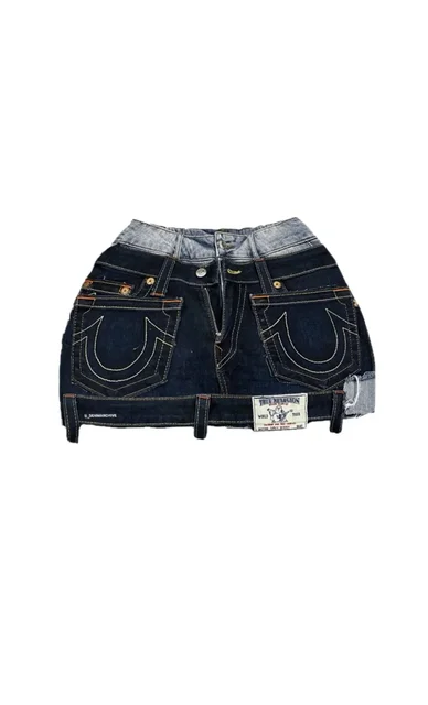 Gothic High Waisted Retro Y2k Skirt Letter Embroidery
