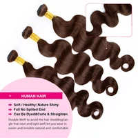 # 4 Bundles de Cheveux Humains Ondulés Brun Foncé 1/3 Pièces, Extensions de Cheveux Remy Brésiliens à Double Trame de 18 à 30 Pouces pour Femmes 4
