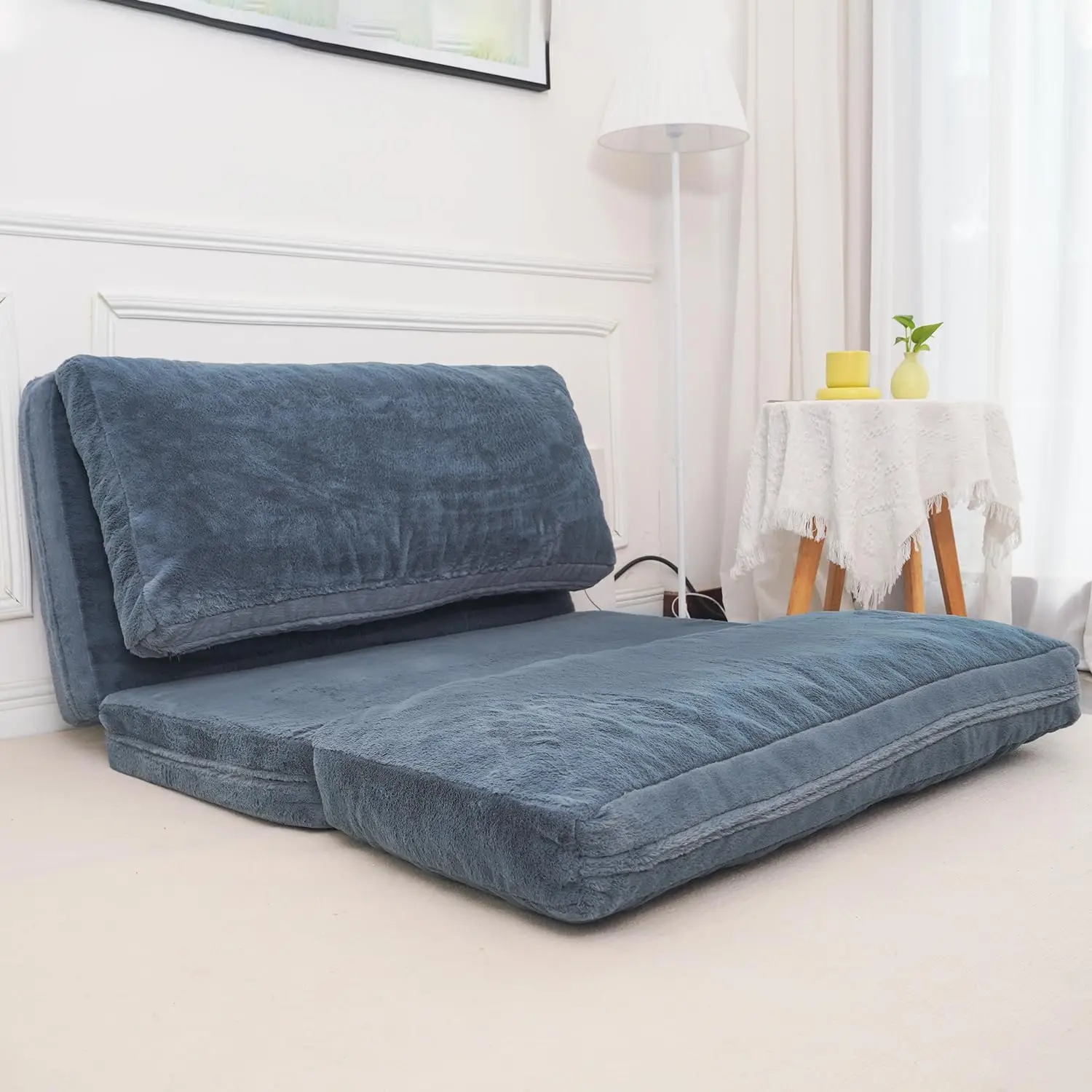 Medium Folding Matress Sofa Bean Bag Bed Foam Filling Folding Matress Sofa Includes Removable and Machine Washable Cover