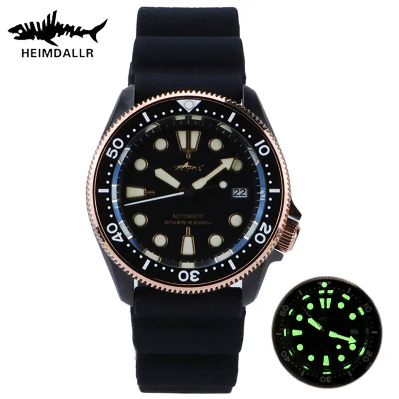 

HEIMDALLR SKX007 Men's Diver Watch PVD Plated Case Ceramic Bezel Sapphire NH35 Automatic Mechanical Wrist watch 20Bar Waterproof