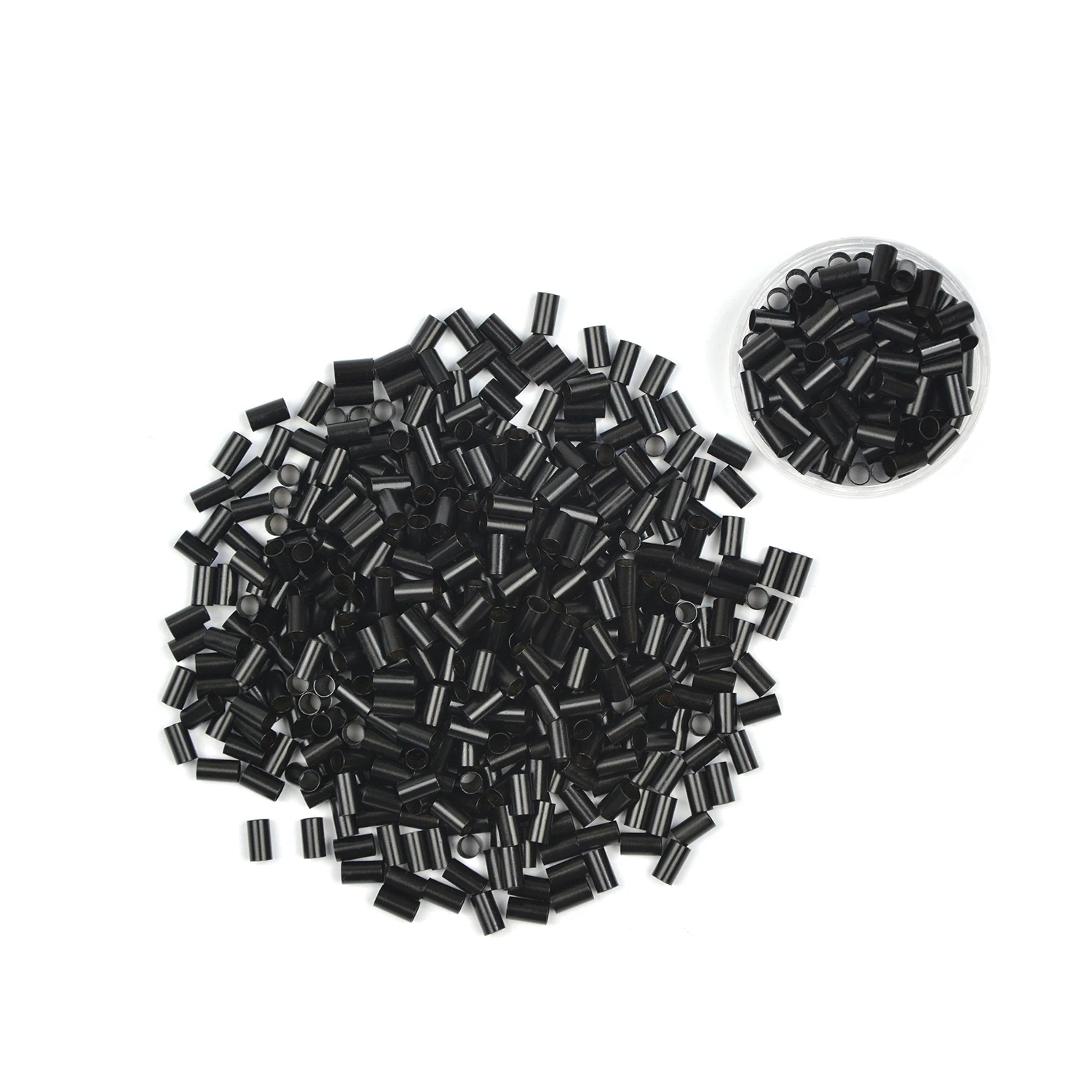 1000개 6mm 마이크로 링 튜브 링크 비즈 헤어 익스텐션용 구리 마이크로 링크 나노 헤어 링 다양한 색상