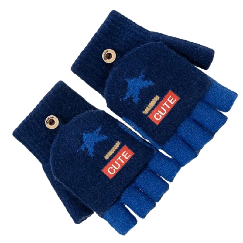 1pair Children Touchscreens Gloves Thermals Acrylic Yarn Gloves Flexible Mittens for Outdoor Sports and Indoor Tasks