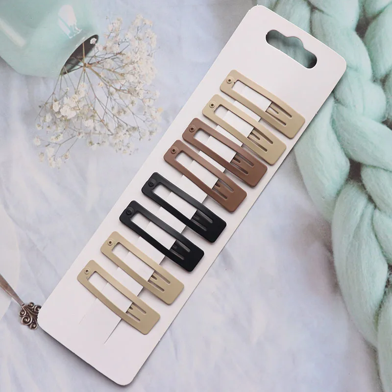 8 Teile/satz Japanischen Koreanische Neue Kaffee Farbe Matte Bb Clip Metall Pony Gebrochene Haarnadel DIY Farbe Haarnadel Haar Zubehör – Detail 7