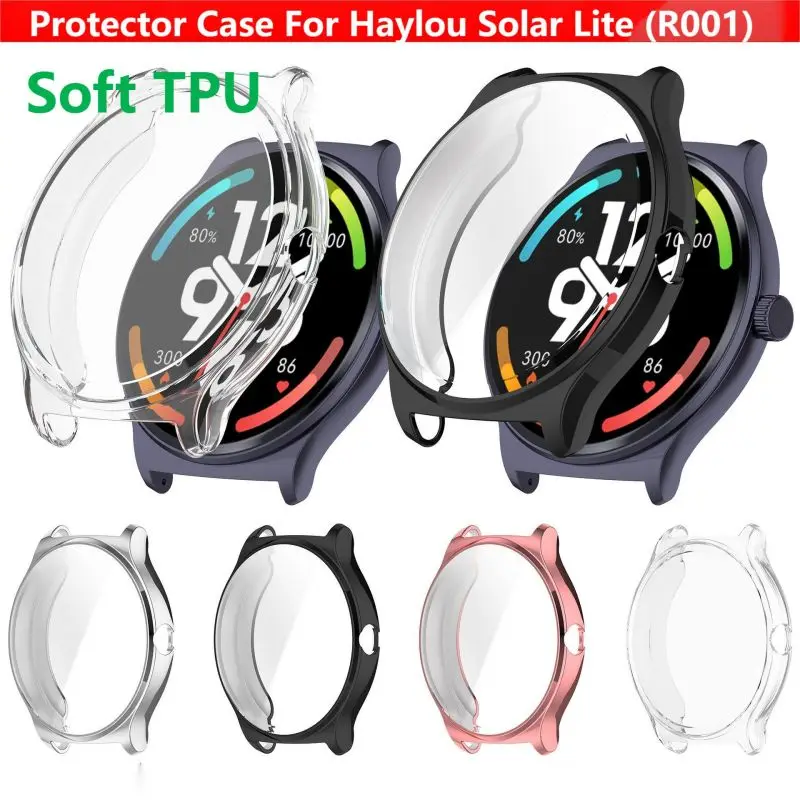 Plating TPU Case For Haylou Solar Lite (R001) Smart Watch Strap Full Bumper Cover Silicone Protector Accessories SolarLite