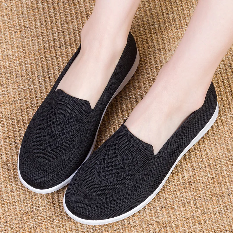 2022 Women Fashion Ballet Flats Work Shoes Ladies Mesh Loafers Breathable Female Slip-On Boat Shoes Casual Sport Sneaker 