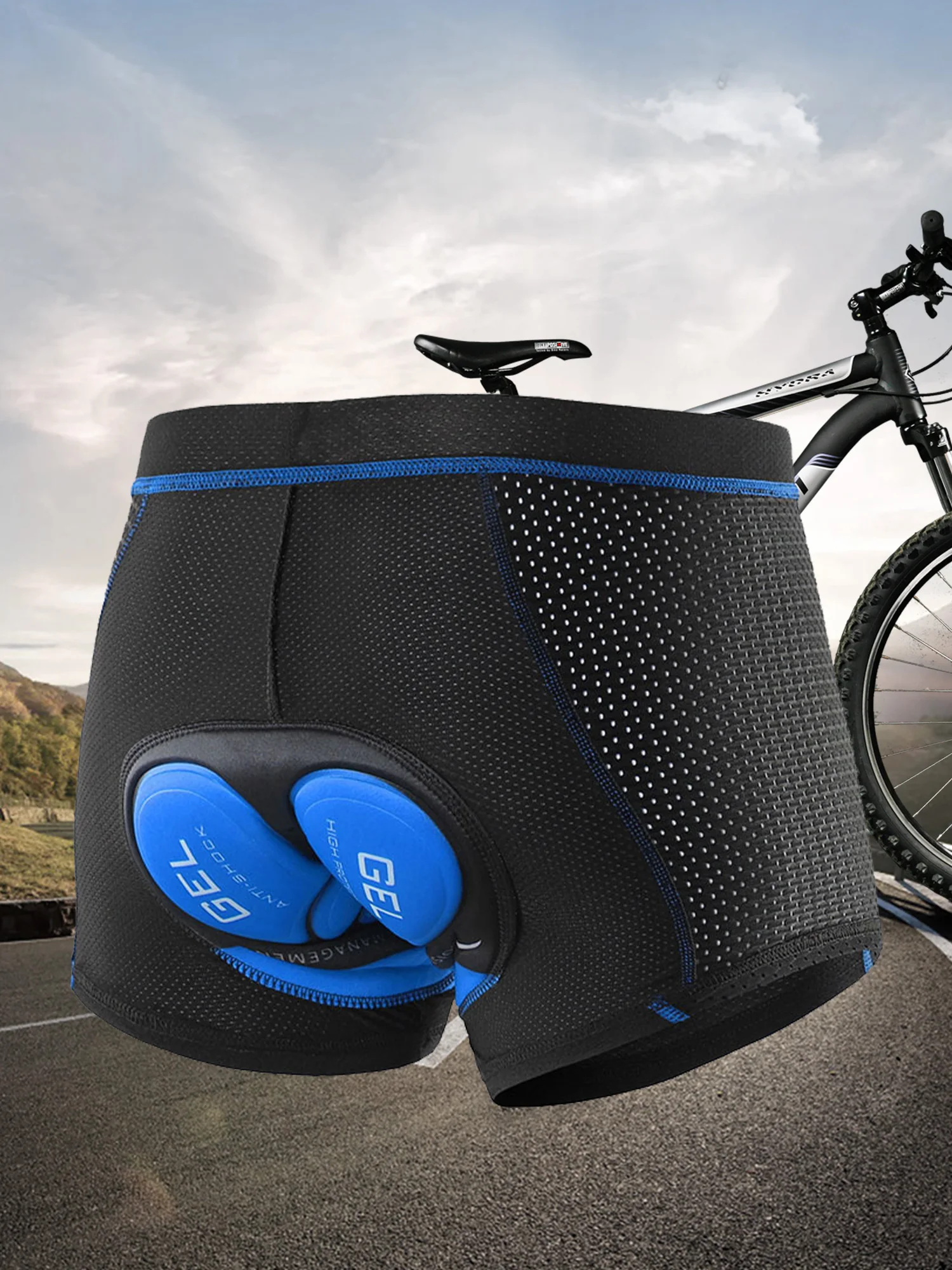 Mens Cycling Shorts Breathable Quick Dry Elastic Bike Padded Liner Sports Bicycle Shorts Mountain Road Racing Summer Riding Gear