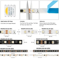 WS2814 DC12V 24V Led Strip Light 4 in 1 Similar SK6812 RGBW Pixels Addressable WS2811 RGBWW RGBCW 5050 3 Pin Lights IP30 65 67 - Image 3
