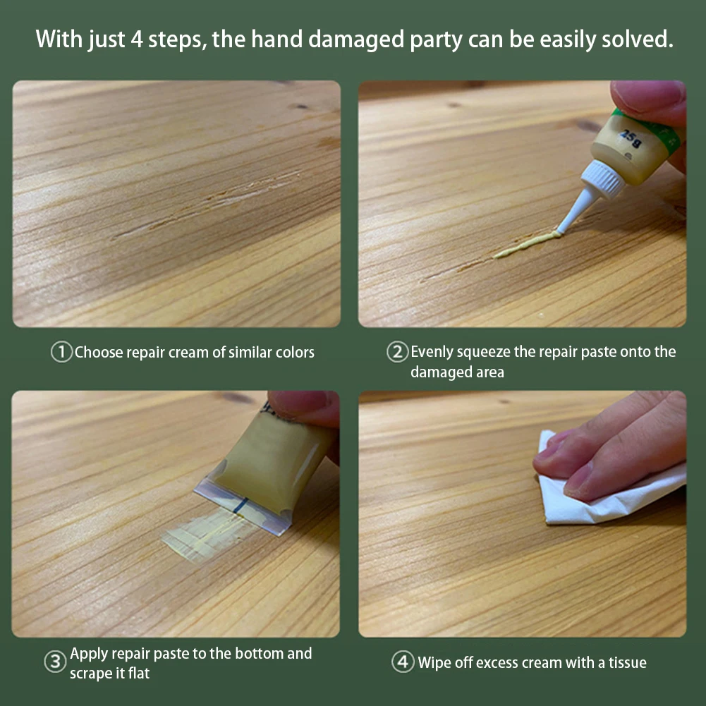 Wood Furniture Refinishing and Repair Paste - Scratch Remover with 27 Color Options (25g)