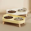 Single Set of Cat Feeding And Drinking Bowls with Dual Bowls, Various Colors And Styles for Dog Bowls, Suitable for All Pets 6