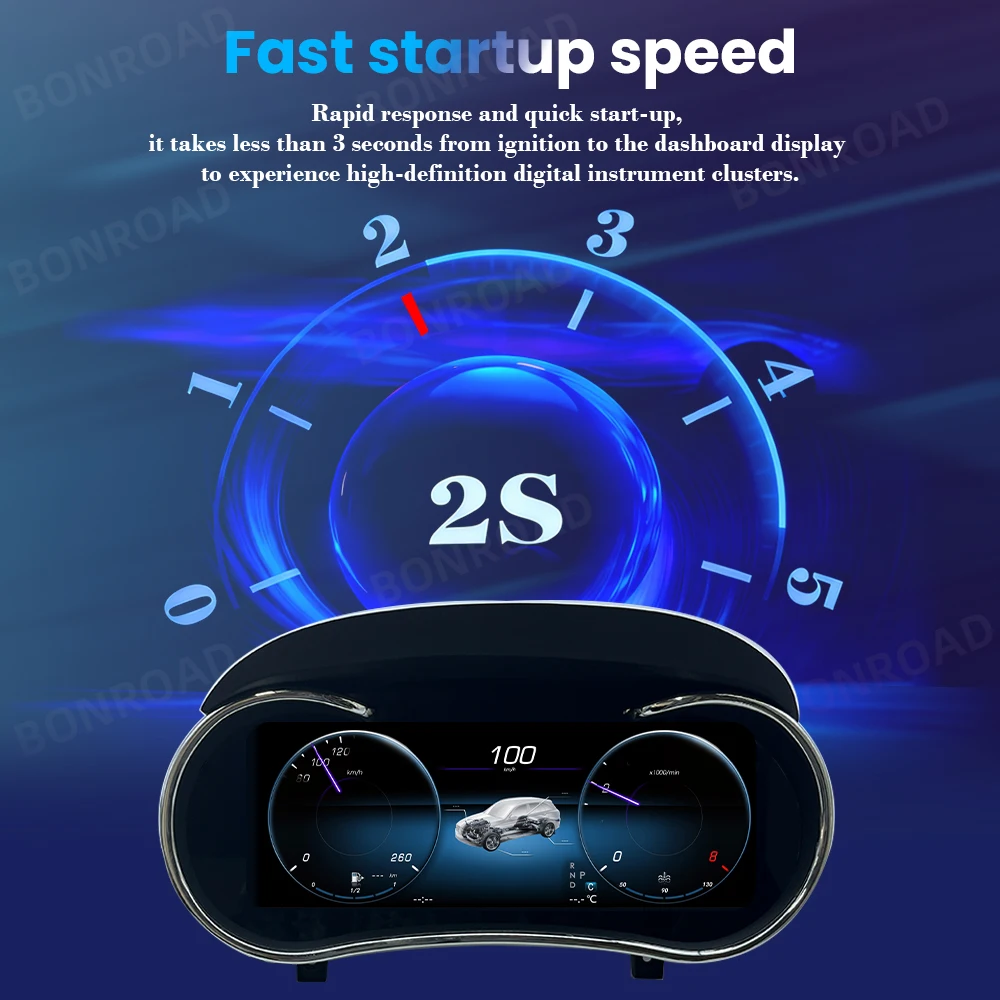Panel de Instrumentos Digital LCD Inalámbrico CarPlay BONROAD con Linux 1920*720P, Android Auto para Benz ML GLE W166 GL GLE X116 2011-2019, Velocímetro, Navegación, Compatible con HDMI 6