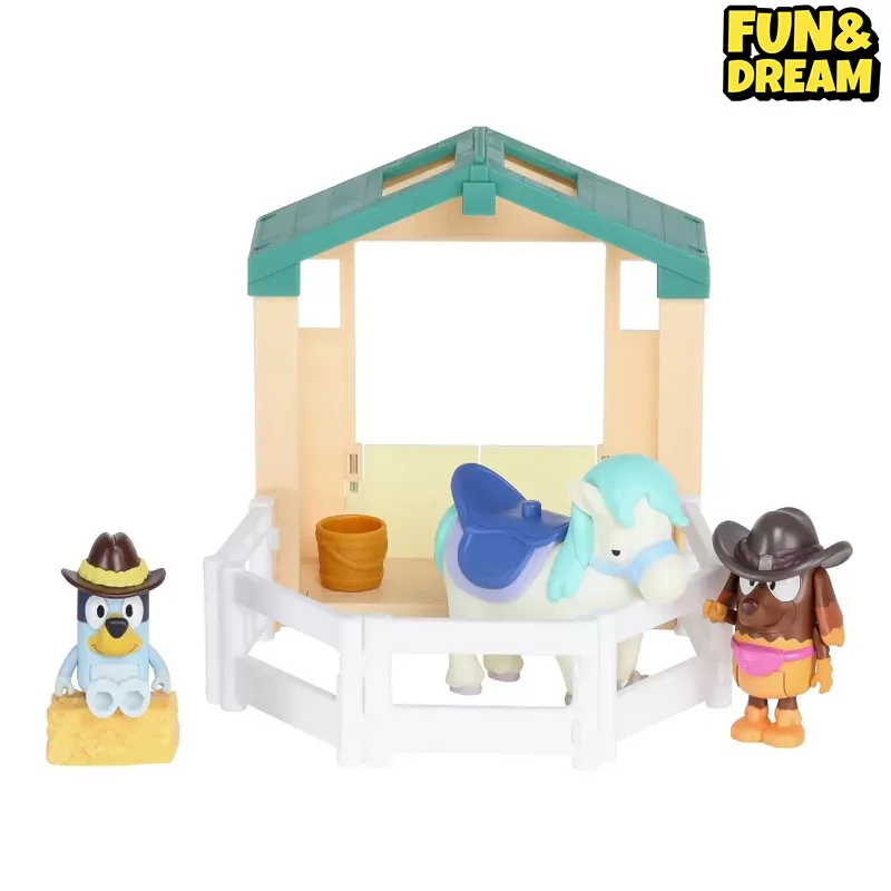 Bluey Play House Toy Pony Equestrian Set Includes Two Dolls Birthday Gifts Kids Play Home Toys For Playing With Stables 2