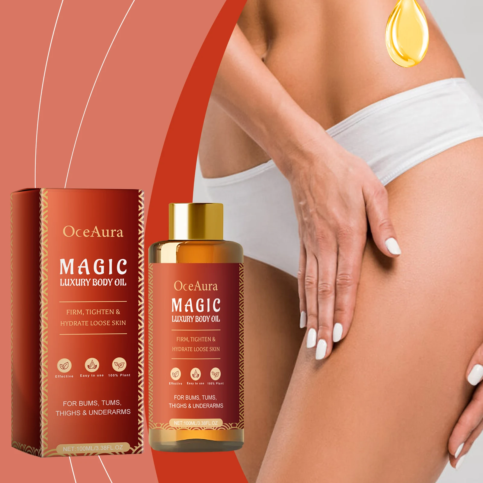 OCEAURA Magic Luxury Body Oil Deep Moisturizing Deeply Moisturizes Dry Skin Winter and Autumn Body Nourishing Oil 3.38 OZ 4