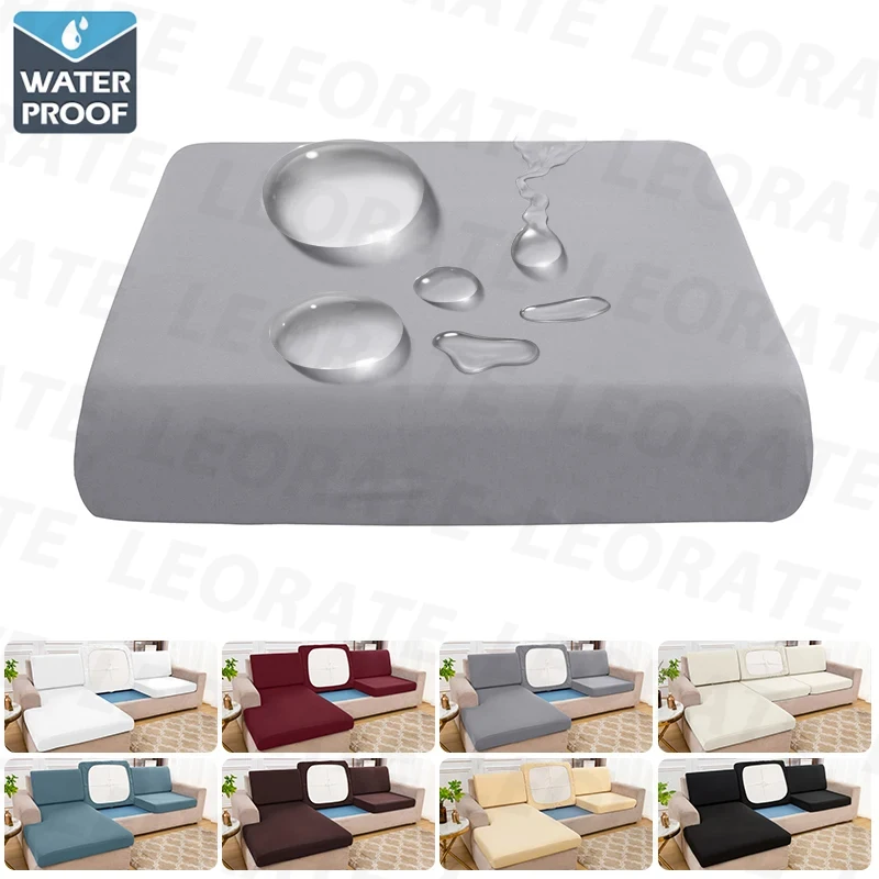 LEVIVEl Waterproof Sofa Seat Cushion Cover Elastic Protector Sofa Covers Pets Kids Livingroom Sofas Slipcover Case With Random
