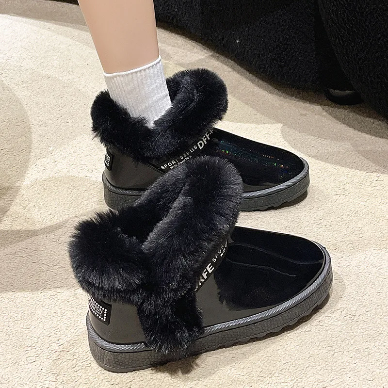 Snow Boots Women's Warm Plush Flat Heel Round Toe Female Shoes Boots Platform Australia Winter Footwear Fur Ladie