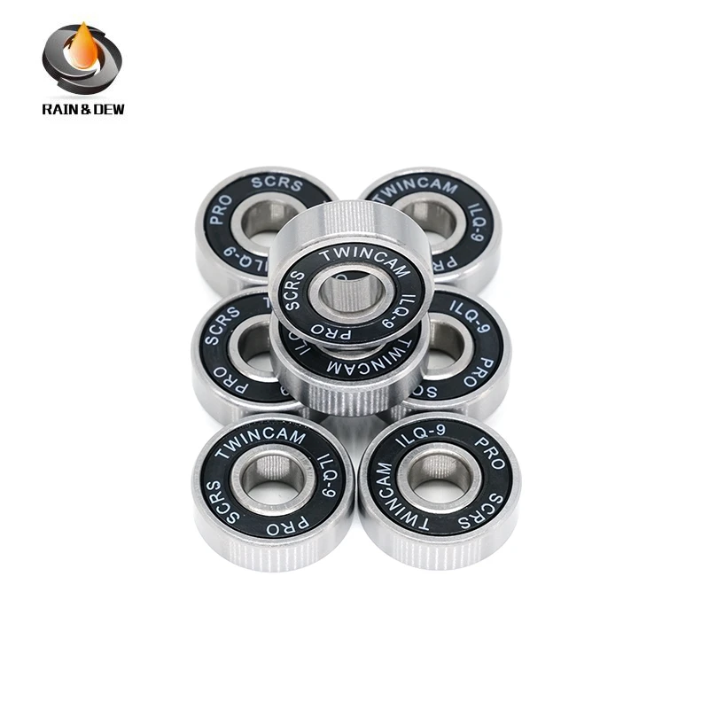 ローラースケート用ブラックスケートボードベアリング、インライン