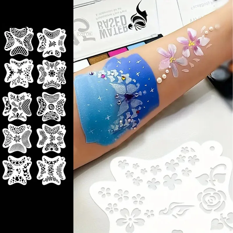 Face Painting Templates Adults Children Professional Body Art Reusable User-friendly Party Templates Makeup Tools Template