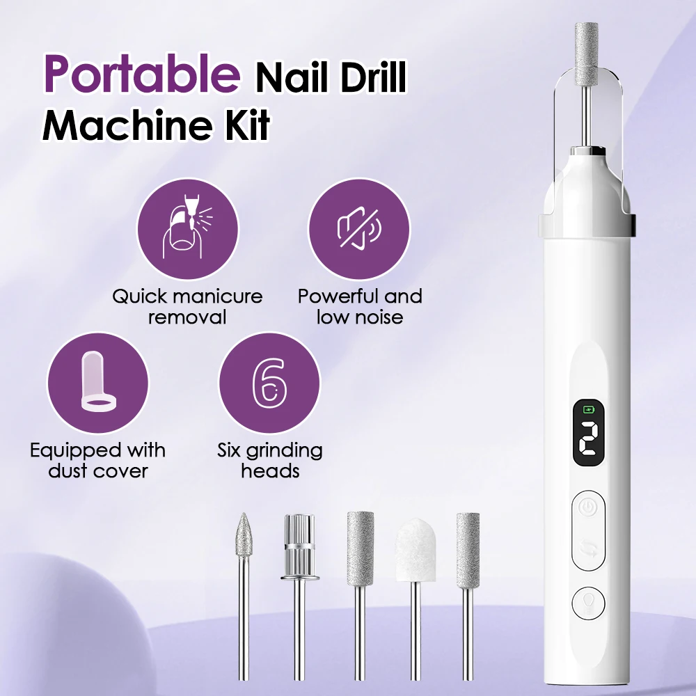 Electric Nail Drill with UV Light for Acrylic Gel Nails
