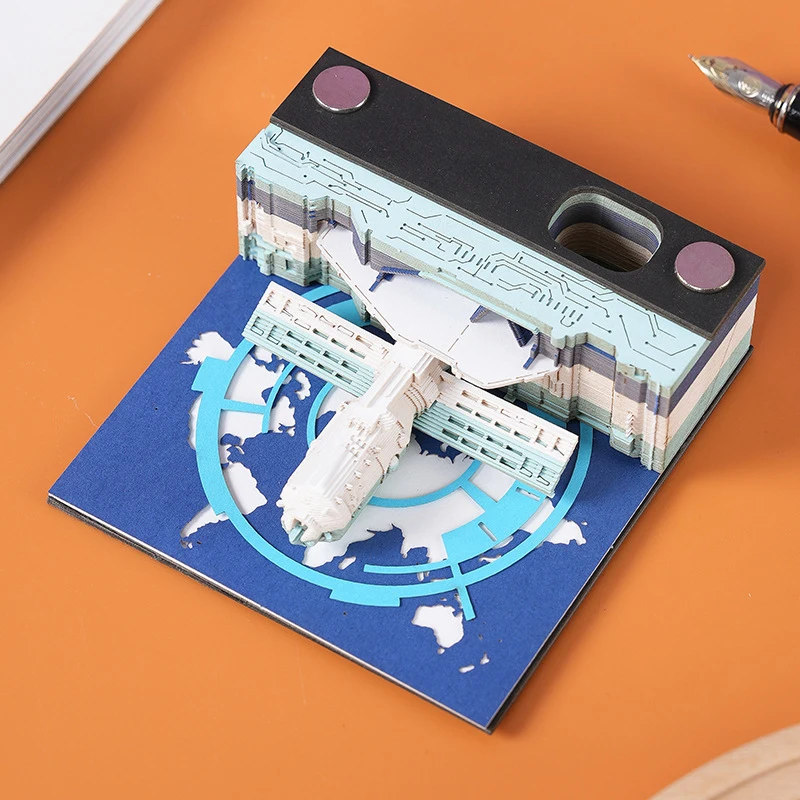 

3D Desk Memo Pad,Memo Pad,Creative Desk DIY Notes Notepad,3D Art Paper Carving Gift House Sculpture Gift For School Home Office