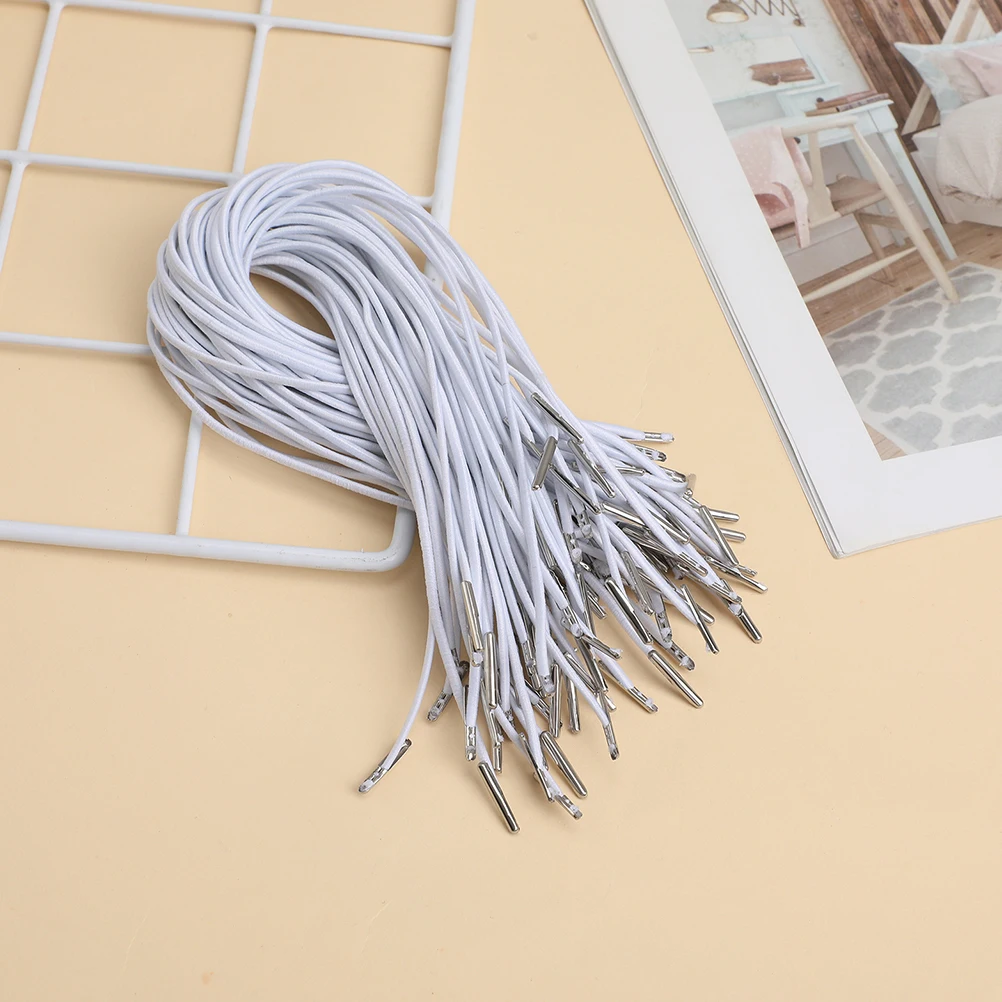 150pcs 탄성 코드 모자 탄성 스트랩 모자 스트랩 신축성있는 문자열 금속 버클..