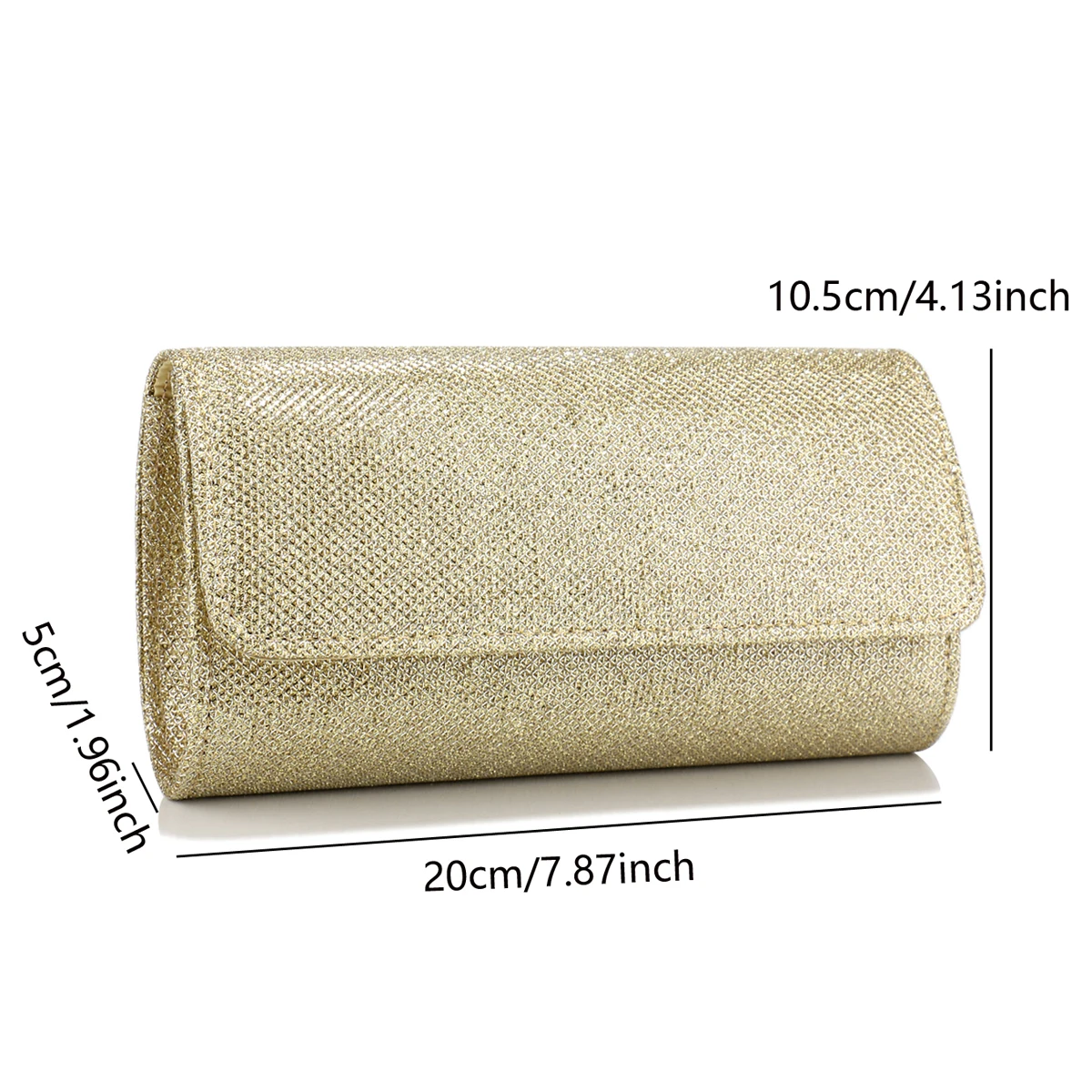 Golden Chain Metal Clutch Bags for Women Evening Use