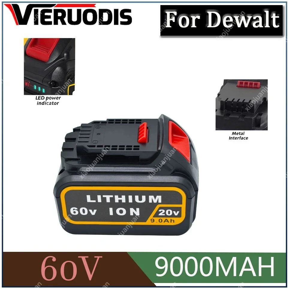 

NEW 9.0Ah 20V 60V MAX Replacement Battery for Dewalt DCB606 DCB609 DCB205 DCB204 DCB206 DCB209 Power Screwdriver Tools Batteries