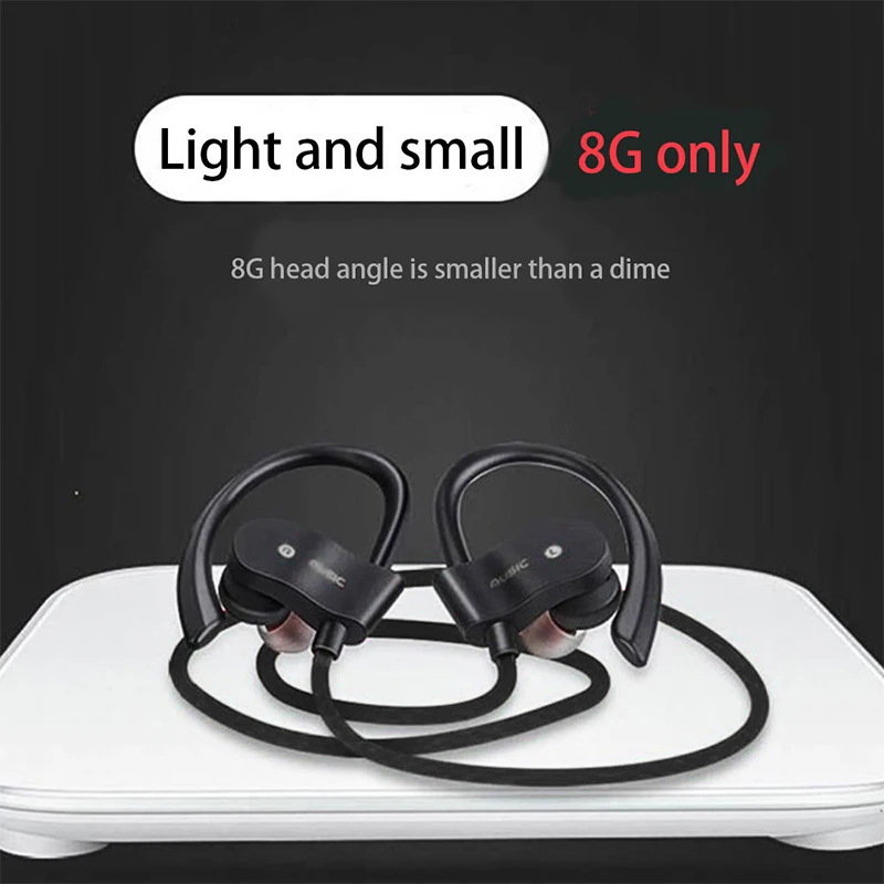 Wireless Headphones Earloop Ear Hook Earbuds Wireless Bluetooth Headset Handsfree Neckband With Mic Bluetooth Earphones 5