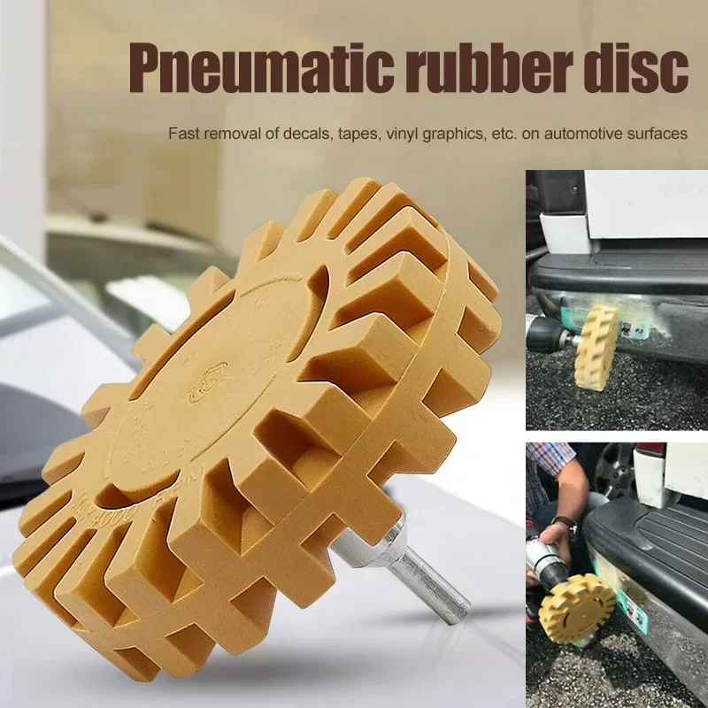 Car Sticker Remover Pneumatic Rubber Eraser Wheel Pad Rubber Disk Decal Eraser Wheel Car Paint Cleaner Polish Auxiliary Tool