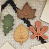 Wooden Leaf Jigsaw Shape Fun Puzzles 4pcs with Holder Pack Montessori Educational Toys Learn Sorting & Stacking for Kids 2+ 4