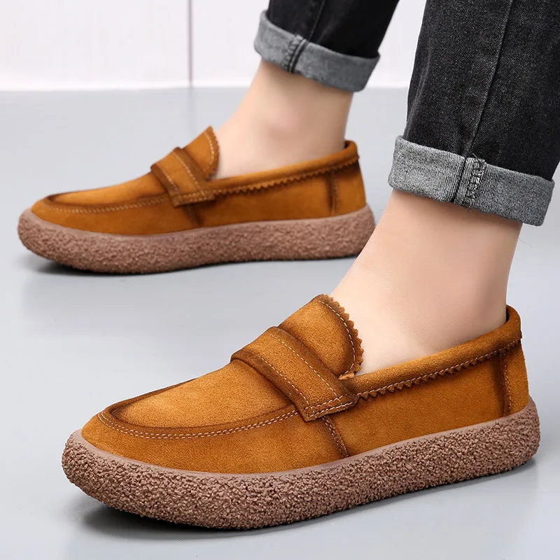 

Men Shoes slip on fashion Casual Shoes cow suede Leather Tennies shoes zapatillas 2023 Leisure breathable men moccasins