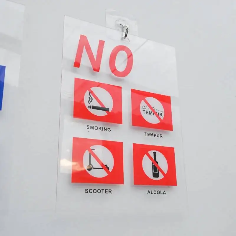 1개입 금연 표시판 - 공공장소, 상점 및 주택용 깨지지 않는 아크릴 간판