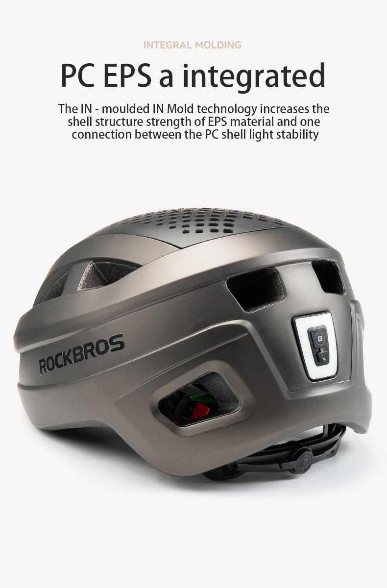 ROCKBROS Leichter Fahrradhelm magnetische Abdeckung atmungsaktiv integrierter geformter Fahrradhelm Sicherheitsschutz Herren-Fahrradhelm – Detail 7