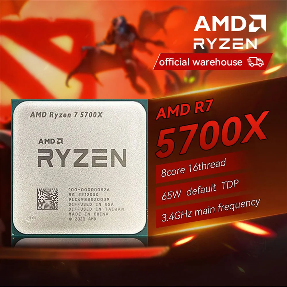 AMD Ryzen 7 8700F Processeur (8 Cœurs/16 Threads, Ryzen AI, 65W TDP