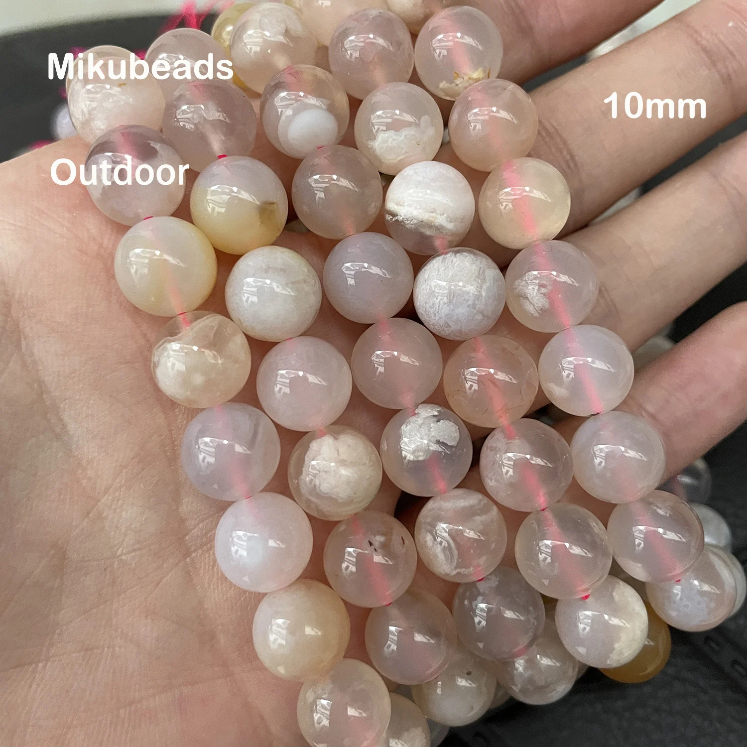 Natural Sakura Agate 8mm 10mm Smooth Round Loose Beads For Jewelry Making DIY Bracelets Necklace Or Gift For loose beads,loose gemstone beads,loose agate beads
