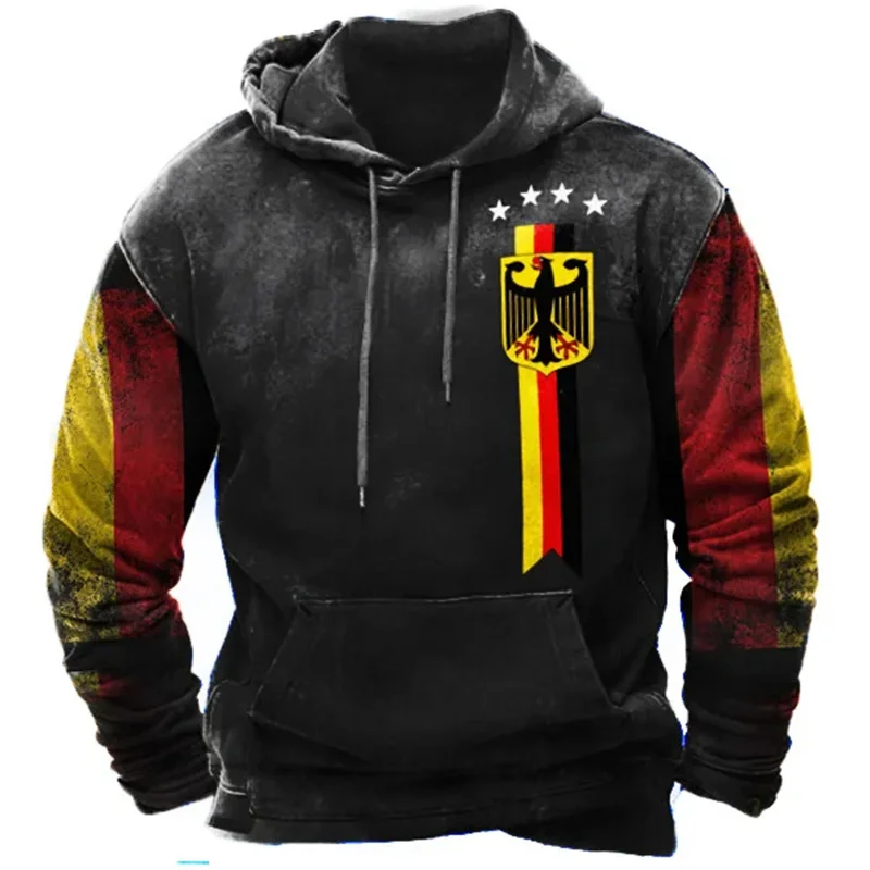 thumbnail image 1 of Sudadera con capucha vintage con bandera alemana para hombre, sudaderas con capucha informales de gran tamaño, suéteres unisex de uso diario, ropa de calle de otoño, 1 of 4