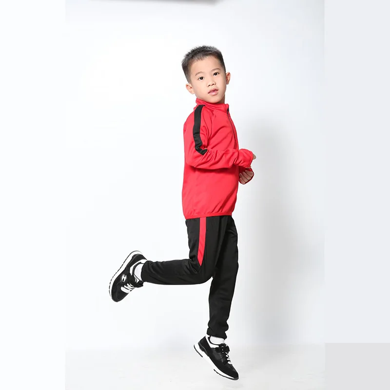 Black Knitted Track Pants for Kids Youth Adult Sportswear Tracksuit Pants Elastic Football Long Winter Training Sweatpants