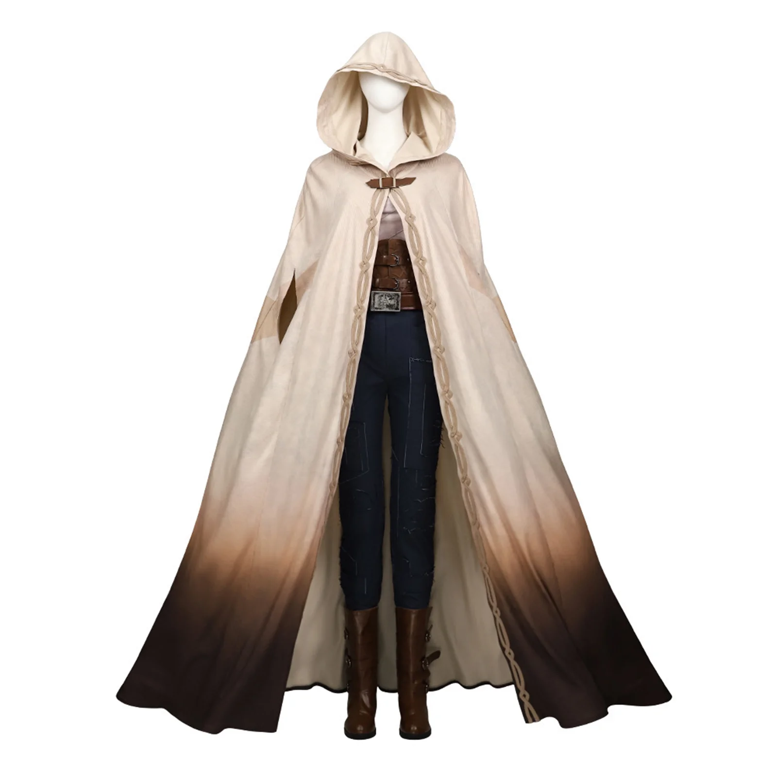 Capa de rebelde de película, disfraz de luna, capa de color degradado, túnica larga con capucha hasta los tobillos para mujeres adultas, traje de demonio para carnaval de Halloween