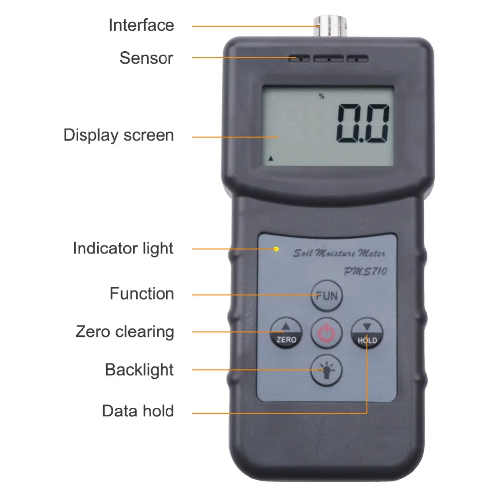 PMS710 Soil Moisture Meter High precision Soil Moisture Analyzer for Concrete, River Sand, hygrometer