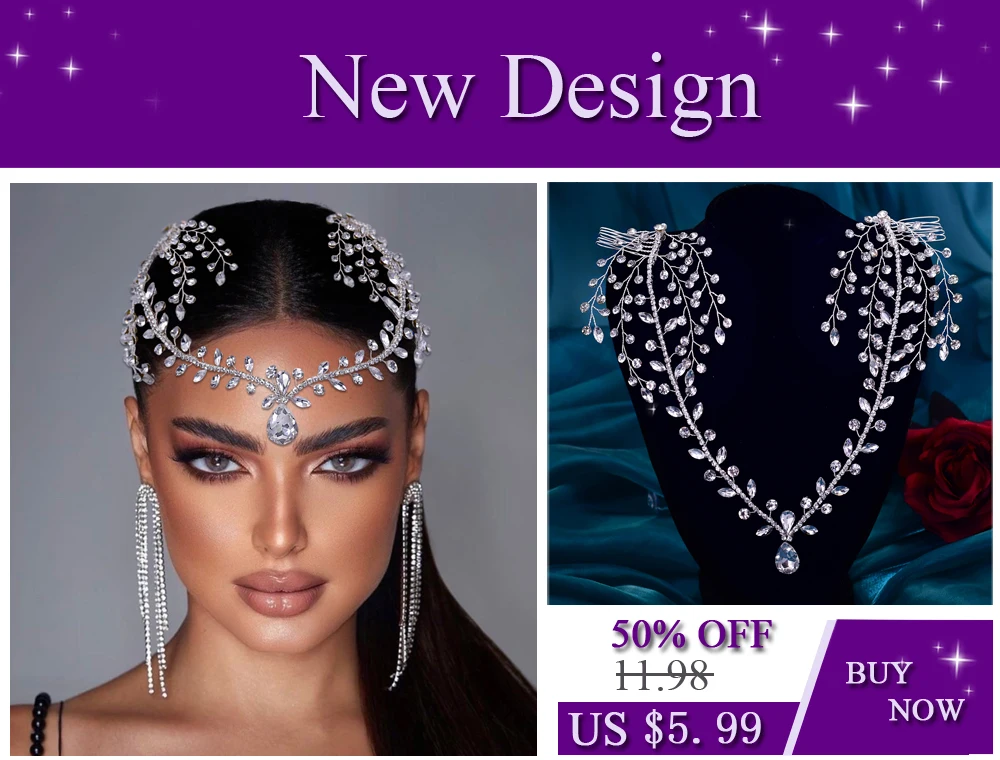 YouLaPan Strass Braut Stirnband Frauen Haar Hoop Hochzeit Tiara Haar Zubehör Party Mädchen Headwear Braut Kopfschmuck HP534 – Detail 11