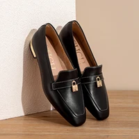 CHCH Women's Flat Shoes 2025 Autumn New Comfortable Cow Leather Black Business Commuter Women's Shoes - Image 3