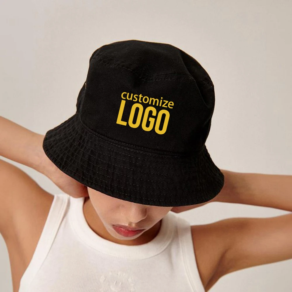 تخصيص نمط شعار نص قبعة الصياد المواد المطبوعة مريحة دائم المألوف الإبداعية العصرية دلو القبعات