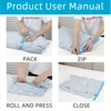 5Pcs Travel Roll-Up Compression Bags Reusable Vacuum Storage Bag Saves 80% of Storage Space Roll-Up Compression No Need Air Pump 6