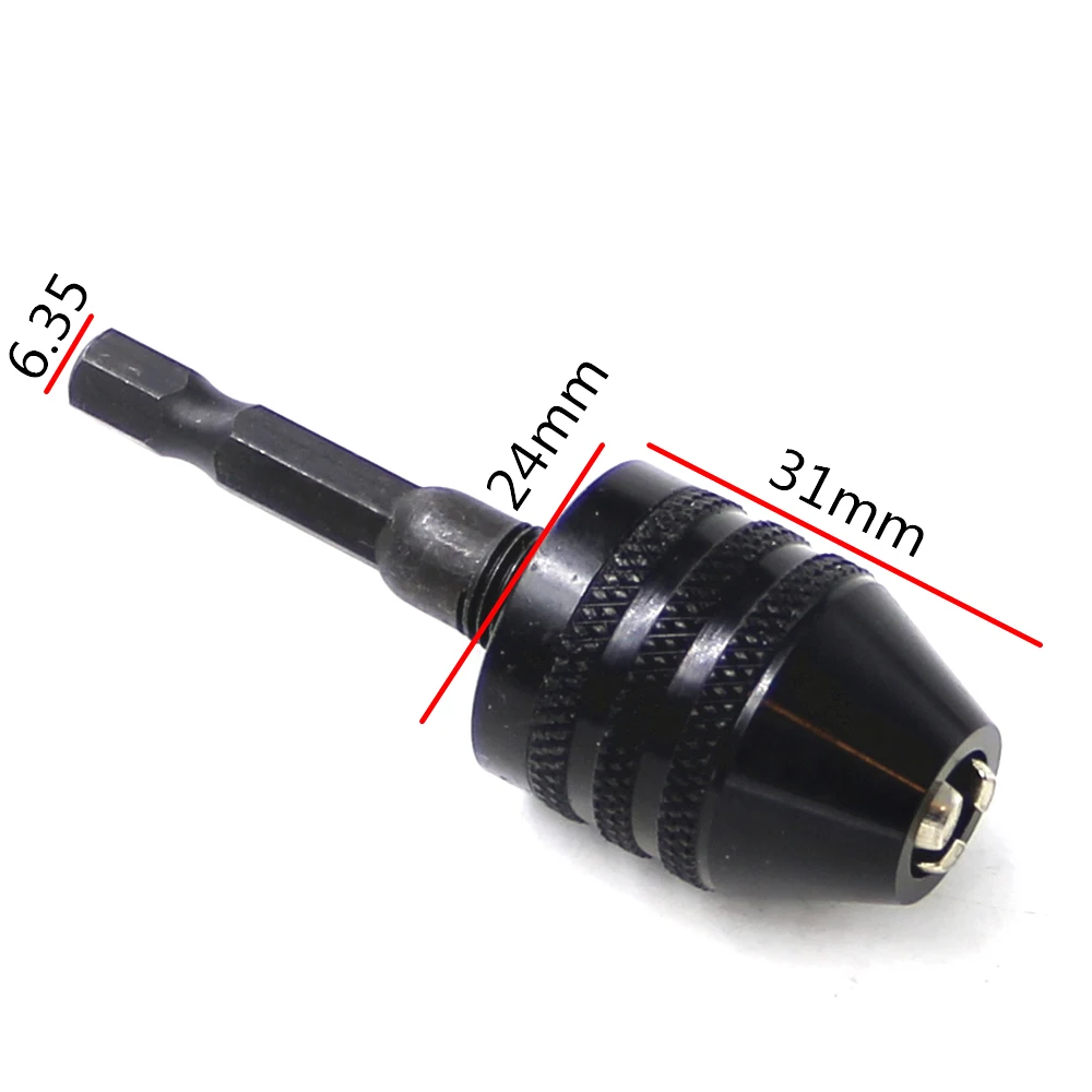 0,6–8 mm Schnellwechsel-Sechskantgriff, drei Backen, selbstzentrierendes Spiralbohrfutter, 6,35 mm elektrisches Schleifbohrfutter-Werkzeug – Detail 1
